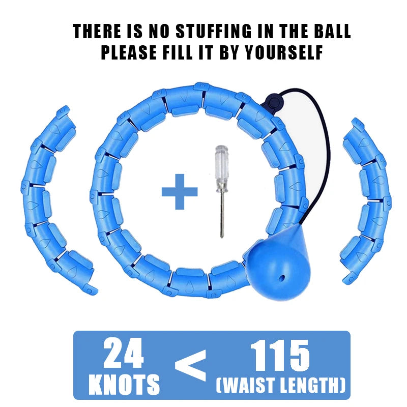 Weighted Hula Circle Hoops for Adults Weight Loss Plus Size for Adults Smart Exercise 2 in 1 Adjustable with Detachable Knots