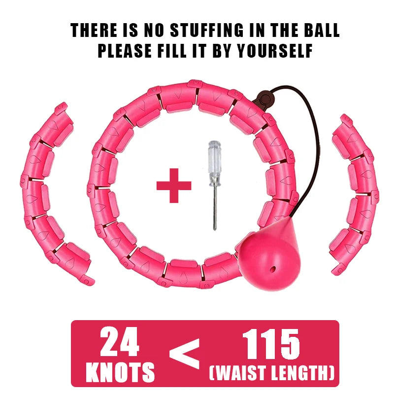 Weighted Hula Circle Hoops for Adults Weight Loss Plus Size for Adults Smart Exercise 2 in 1 Adjustable with Detachable Knots