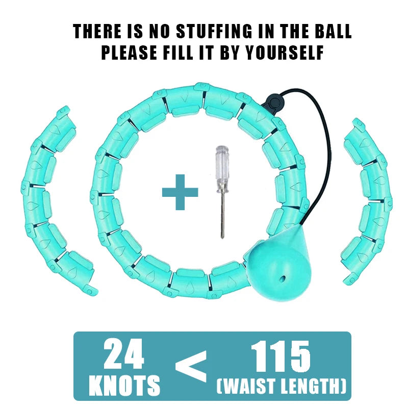 Weighted Hula Circle Hoops for Adults Weight Loss Plus Size for Adults Smart Exercise 2 in 1 Adjustable with Detachable Knots
