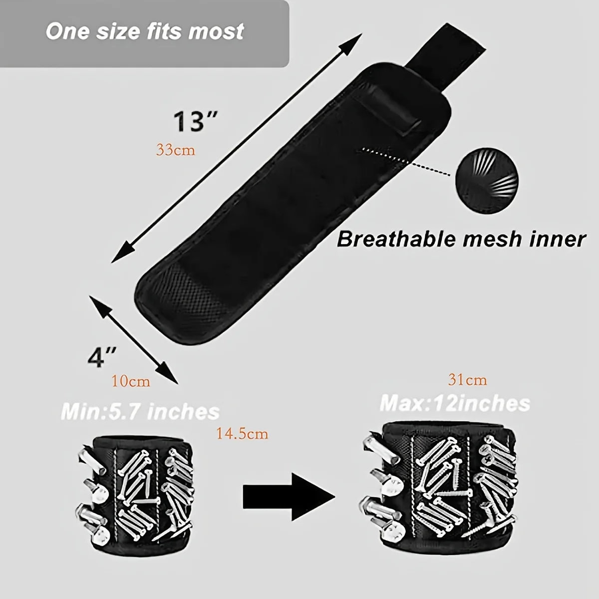 Magnetic Wristband for Holding Screws,Nails