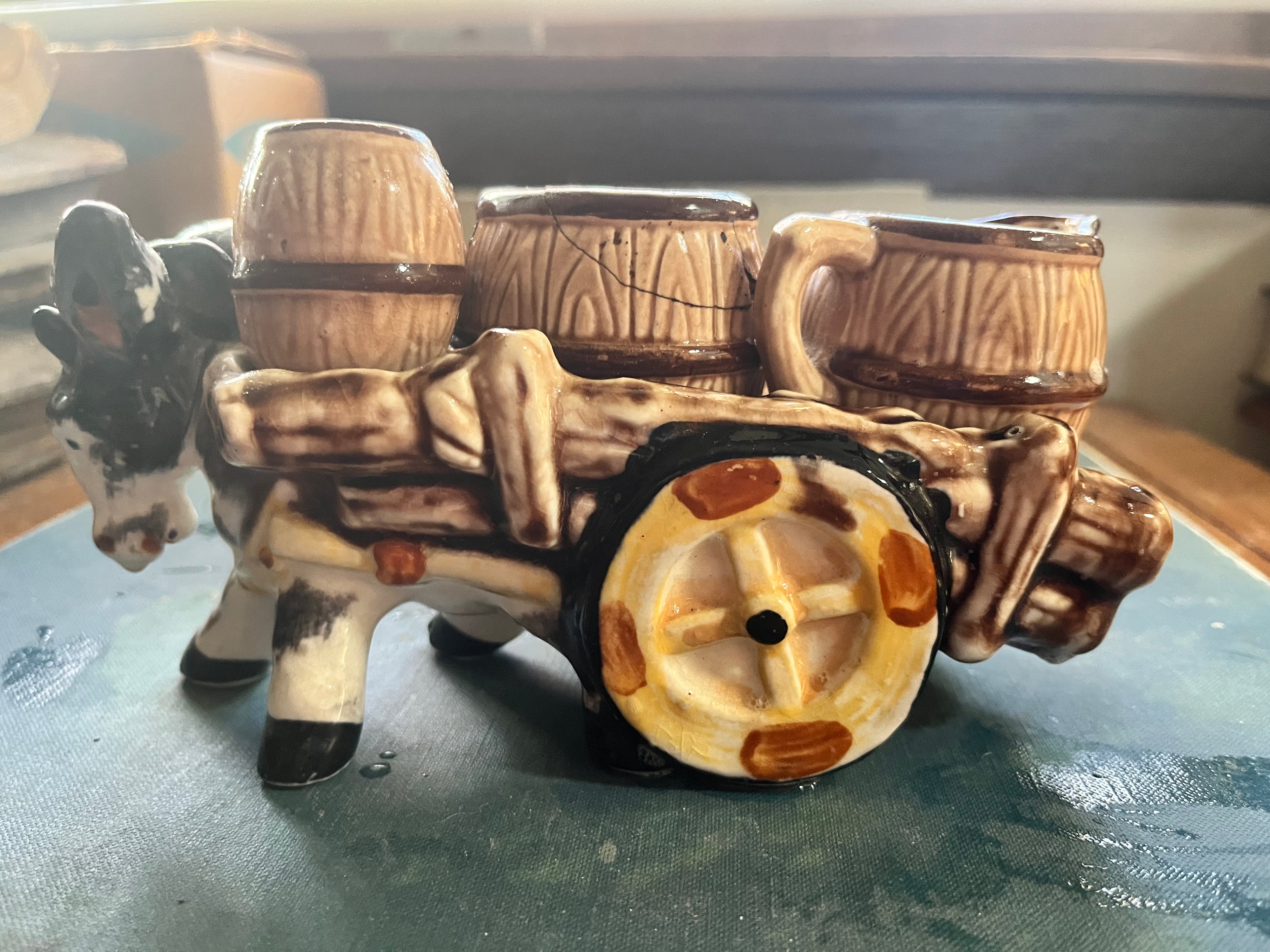 Ceramic donkey salt and pepper shakers