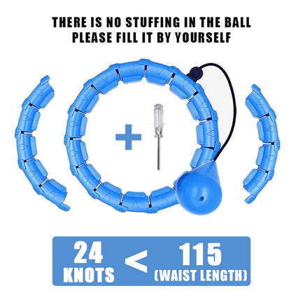 Weighted Hula Circle Hoops for Adults Weight Loss Plus Size for Adults Smart Exercise 2 in 1 Adjustable with Detachable Knots