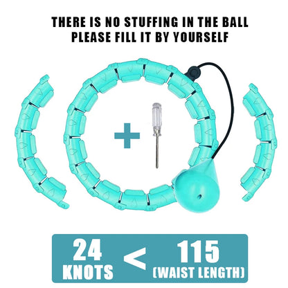 Weighted Hula Circle Hoops for Adults Weight Loss Plus Size for Adults Smart Exercise 2 in 1 Adjustable with Detachable Knots